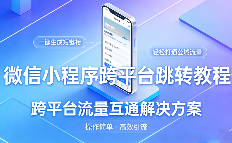 微信小程序跨平台跳转教程：免费一键生成短链接，打通公域流量